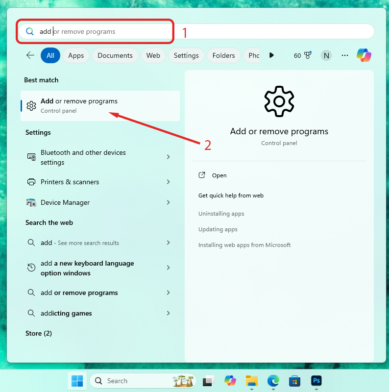 Add or Remove Programs