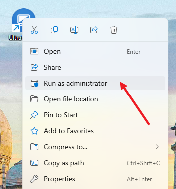 Run UltraViewer as administrator