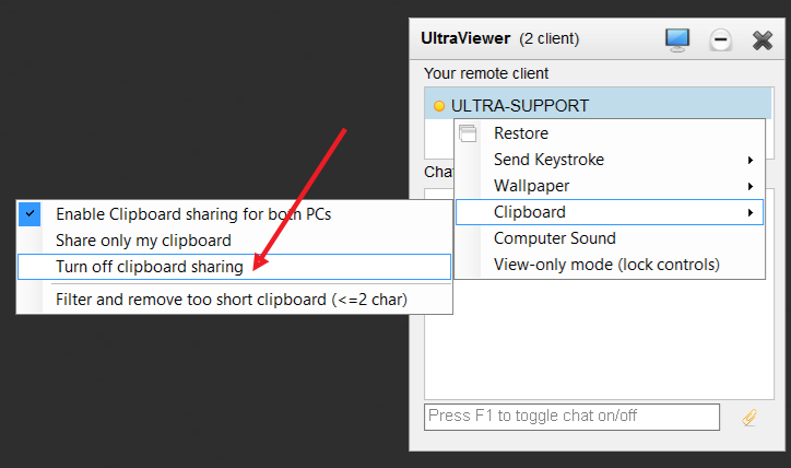 How to Turn Off Clipboard Sharing in UltraViewer