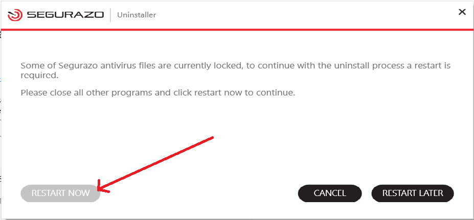 Trong quá trình gỡ bỏ, ứng dụng này yêu cầu khởi động lại máy tính, bạn chọn Restart để khởi động lại: